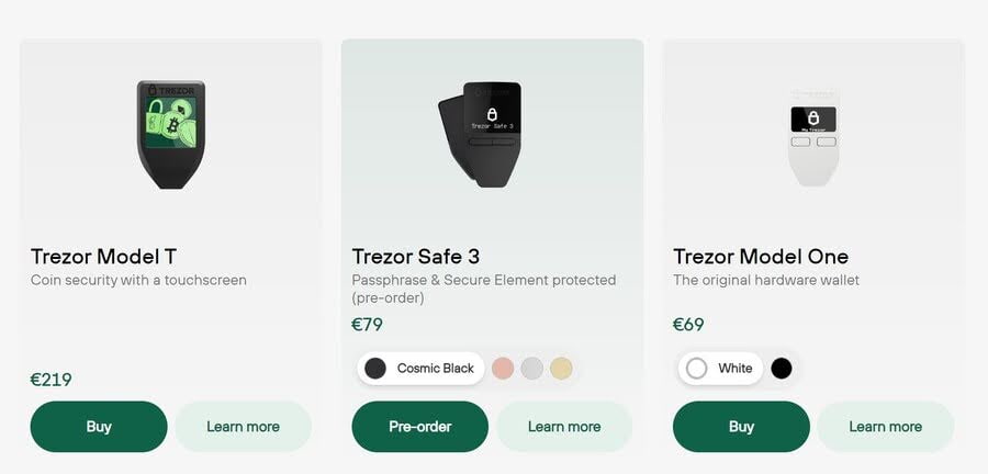 Trezor - Tài sản kỹ thuật số ví an toàn