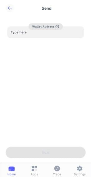 Best Walletの送金先アドレス設定画面