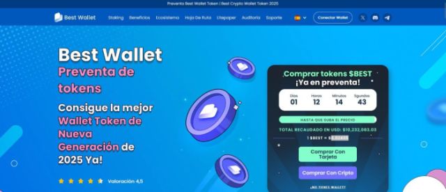 La preventa de Best Wallet superó los 10.2 millones de dólares recaudados.