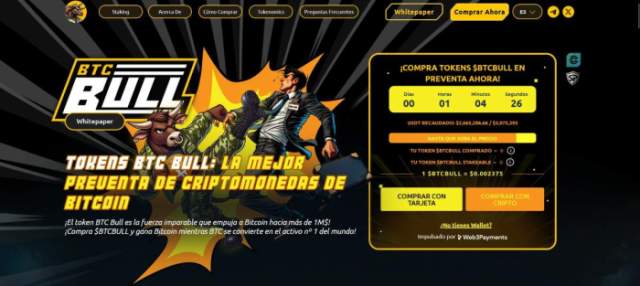 BTC Bull recuda 2.6 millones de dólares en preventa.