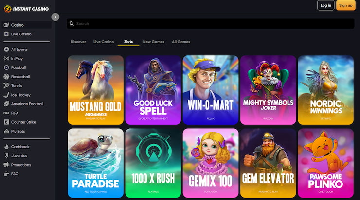 Bez depozīta kazino - Instant Casino – ātrs un modernais bez depozīta kazino ar ekskluzīviem bonusiem