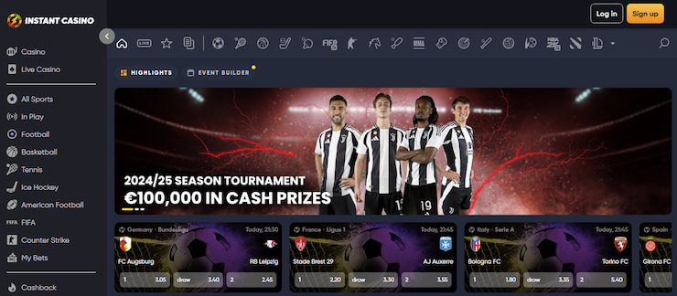 Instant Casino - labākās sporta totalizators live likmēm