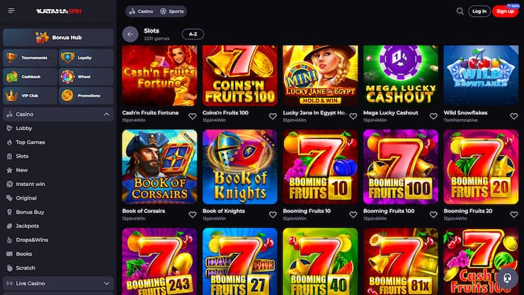 playing slots at Katana Spin