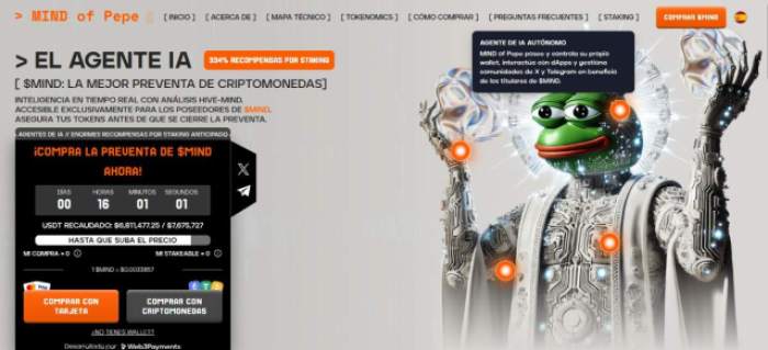 MIND of Pepe ofrece recompensas de staking del 334%.