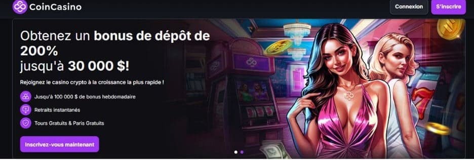 bonus de bienvenue pour les paris sportifs crypto sur coincasino