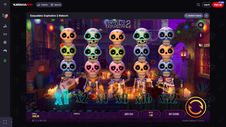 playing Esqueleto Esplosivo 2 on KatanaSpin