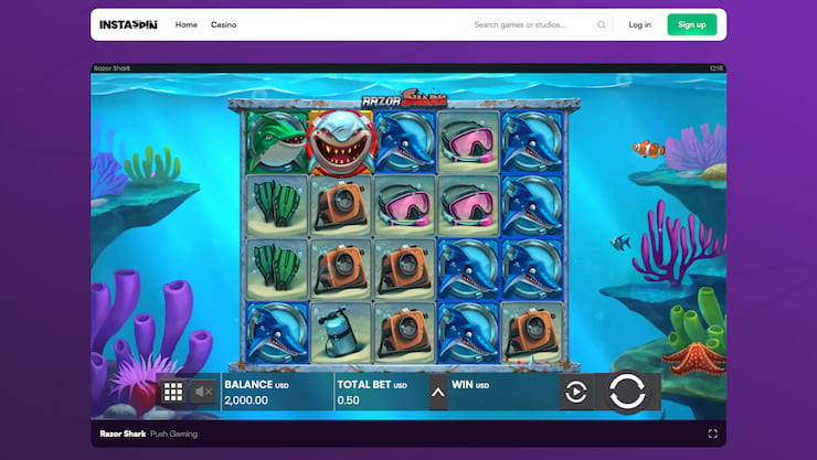 playing Razor Shark on InstaSpin