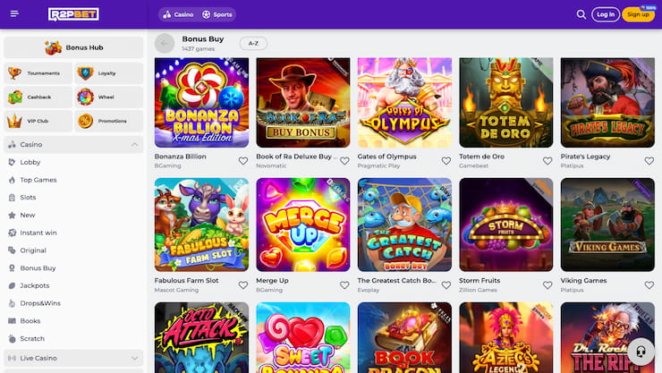 playing real money slots at R2PBet