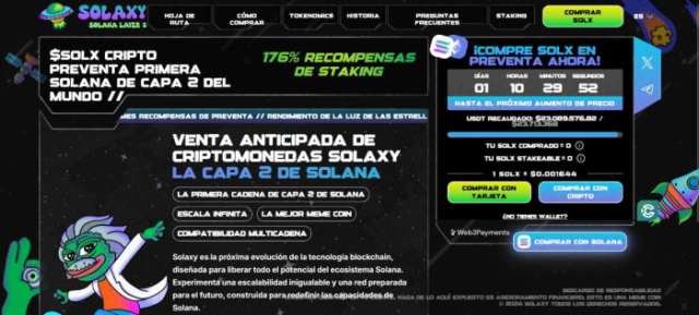 Solaxy ofrece recompensas de staking del 176%