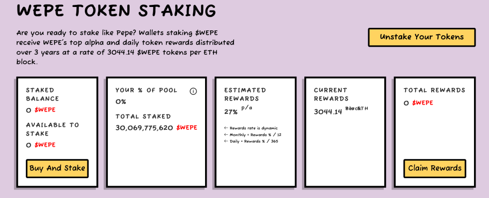 Wepe staking