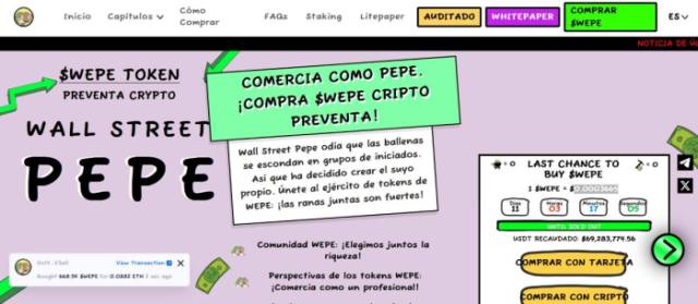 La preventa de $WEPE ya ha recaudado 69.2 millones de dólares.
