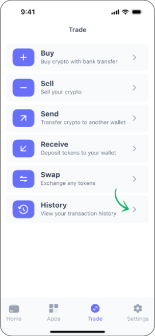 ไปที่แท็บ History