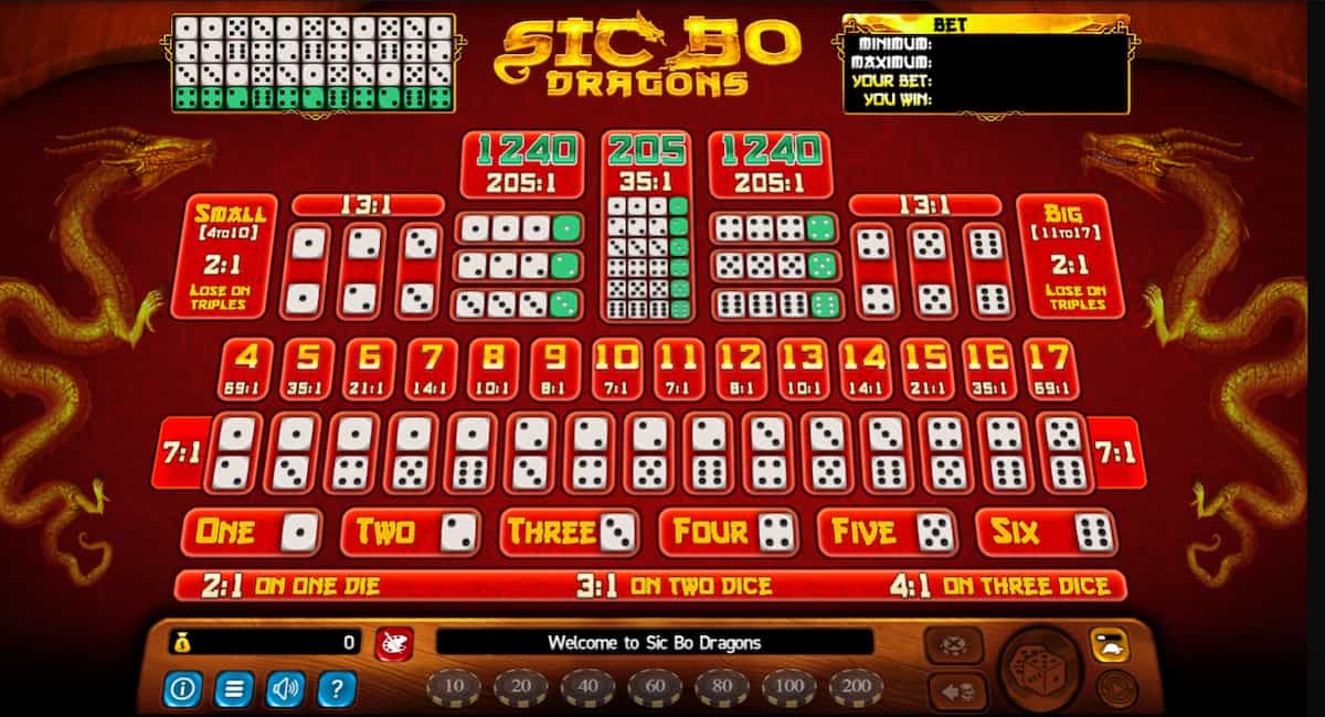 オンラインカジノでシックボーをプレイ2