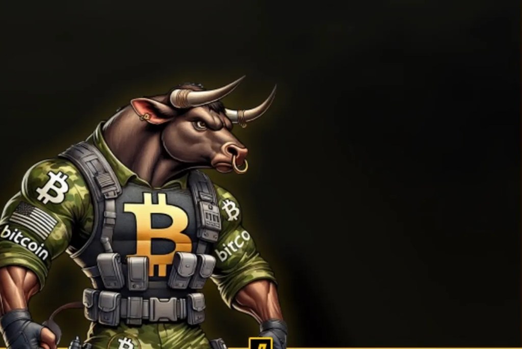 Bitcoin Bullキャラの勇ましい姿