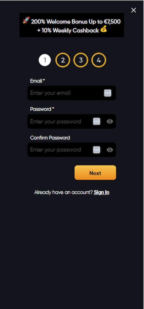 必要情報の入力