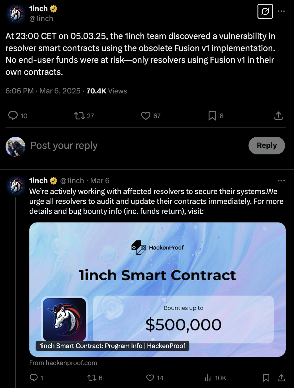 Peretasan 1inch Ungkap Cacat Senilai $5 Juta – Saatnya Beralih ke Best Wallet Token?