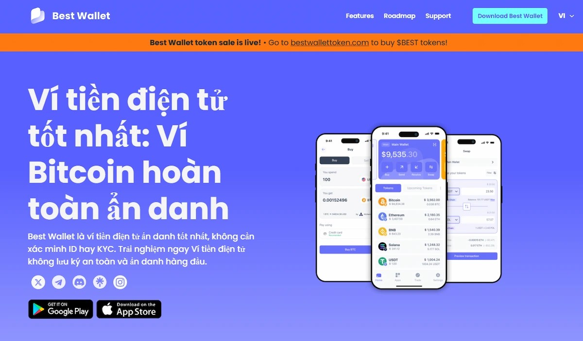 Best Wallet - Ví tiền điện tử di động phổ biến để mua token presale