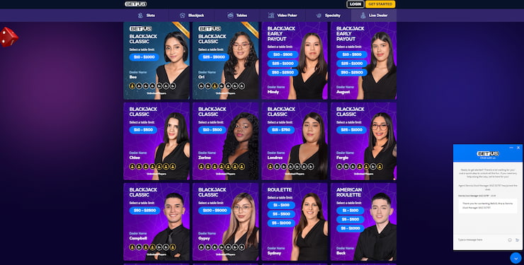 A snapshot of BetUS Casino