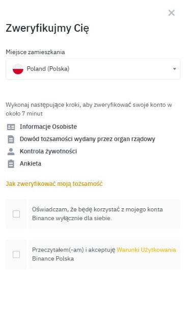 giełda Binance weryfikacja tożsamości