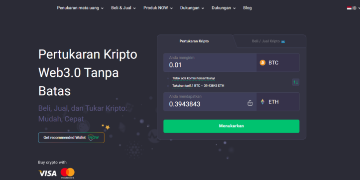 ChangeNOW exchange crypto tanpa KYC terbaik