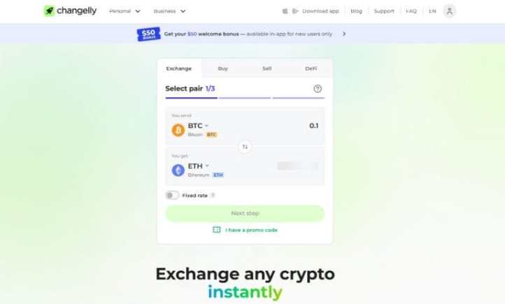 Changelly exchange crypto tanpa KYC terbaik