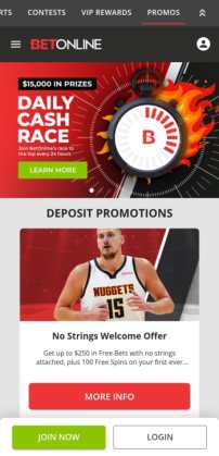 Claim a BetOnline bonus