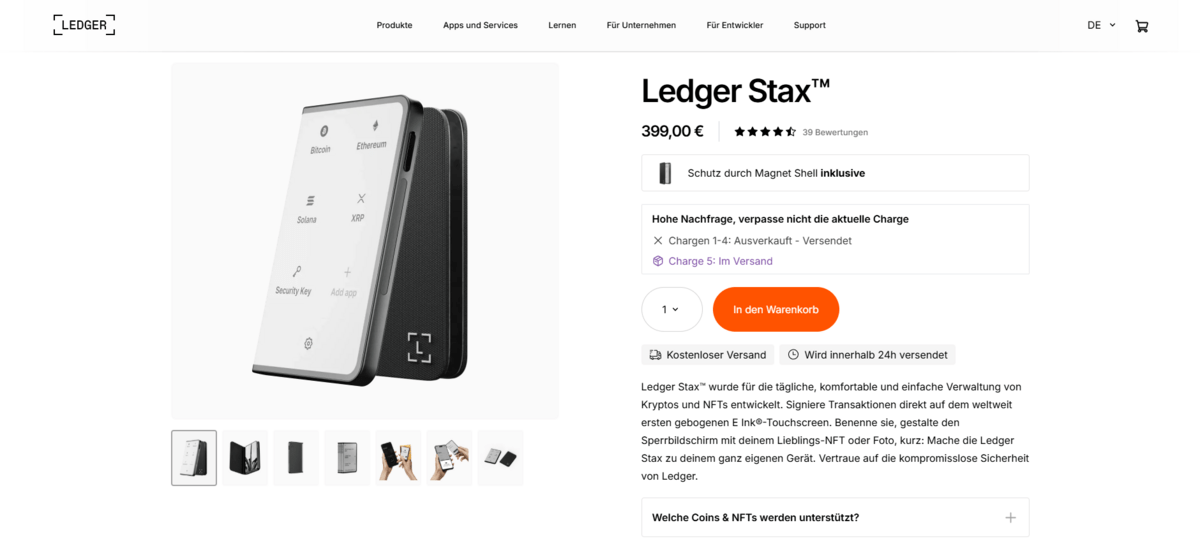 Das ist Ledger Stax