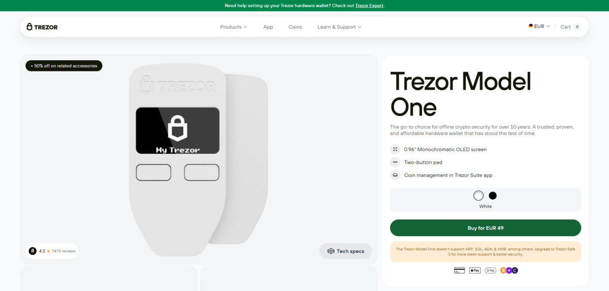 Das ist Trezor Model One 