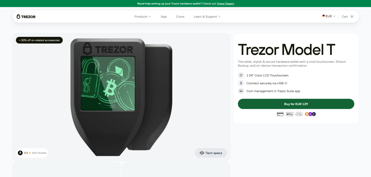 Das ist Trezor Model T