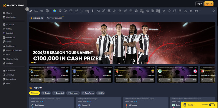 instant casino sportsbook