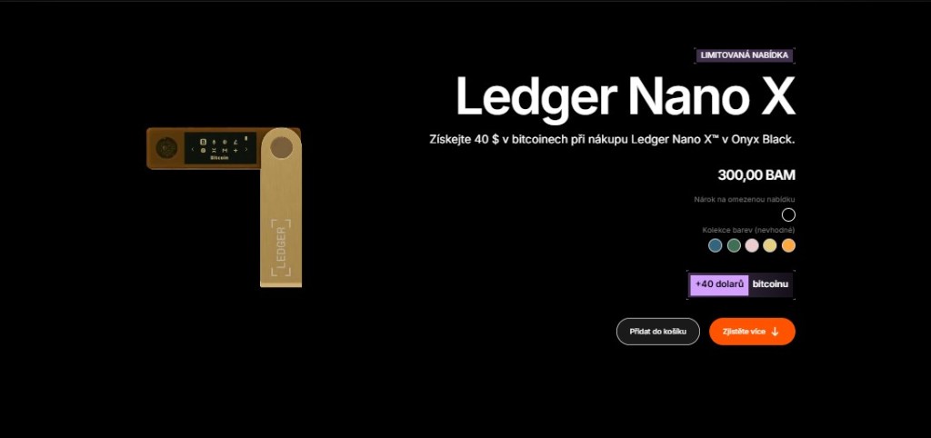 Ledger Nano X – Bezpečná hardwarová peněženka s Bluetooth připojením
