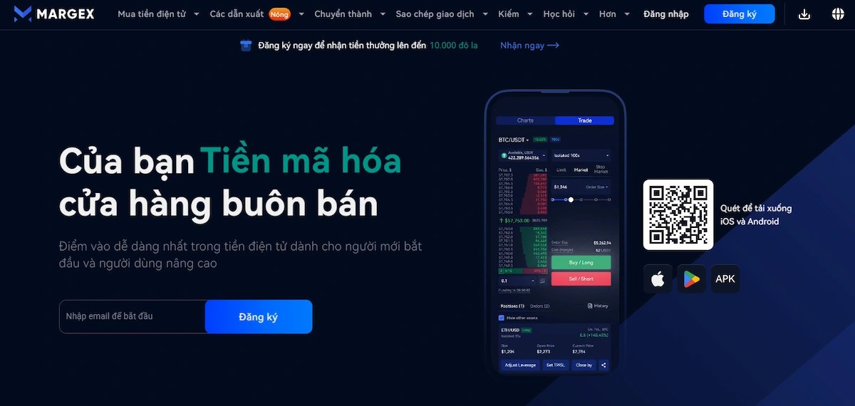 Margex sàn giao dịch tiền điện tử không KYC