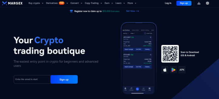 Margex crypto exchange tanpa KYC terbaik