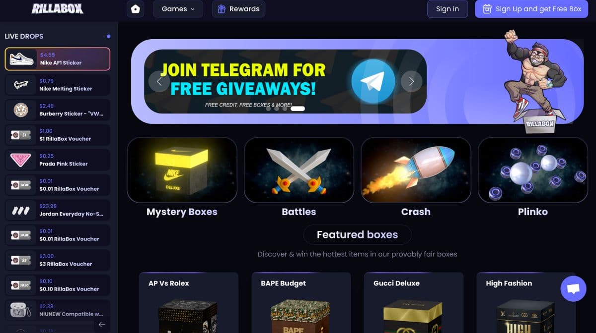 ミステリーボックスサイトRillaBoxのPC版公式サイト