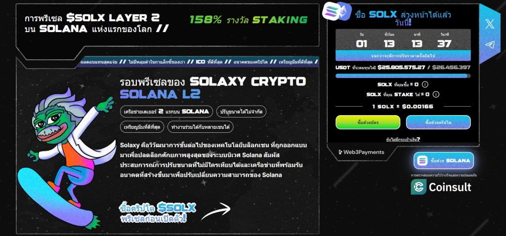 ทางเลือกใหม่: Solaxy โซลูชันเลเยอร์ 2 สำหรับ Solana