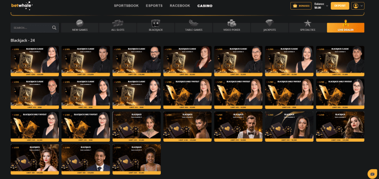 A look at BetWhale's live casino games A look at BetWhale's live casino games