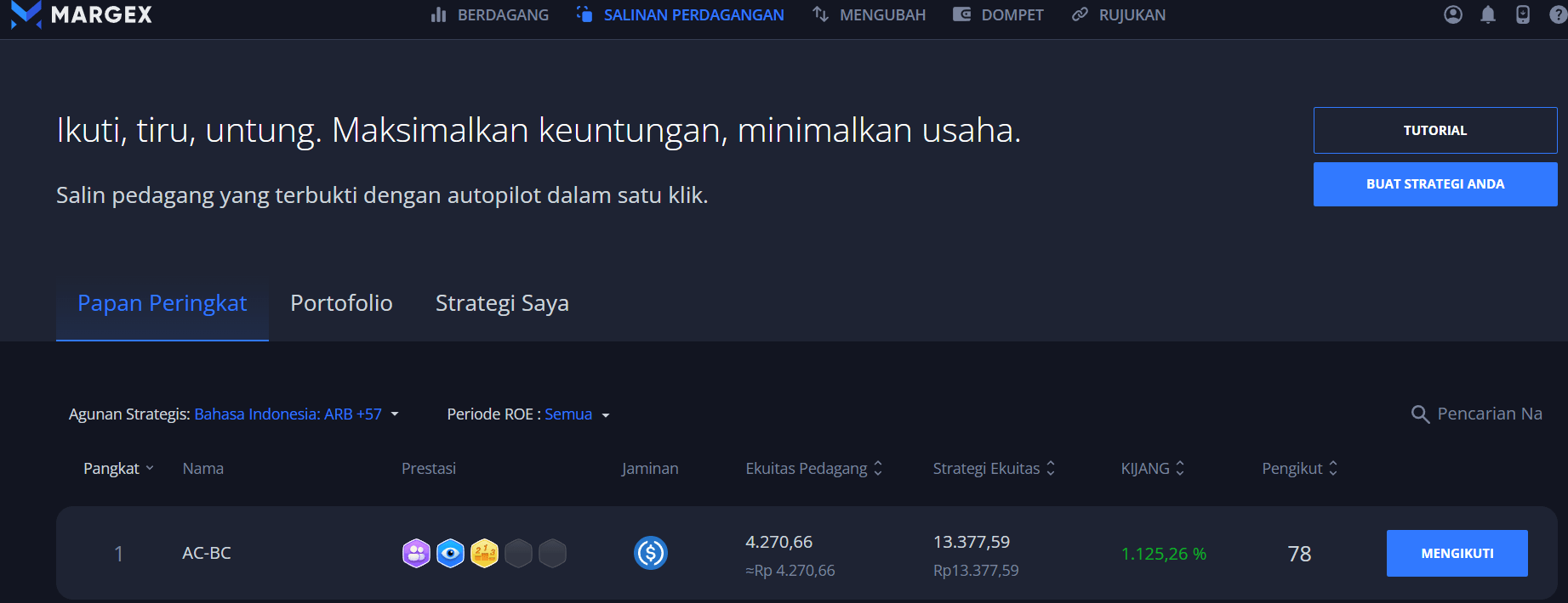 Copy Trading - Margex Bonus