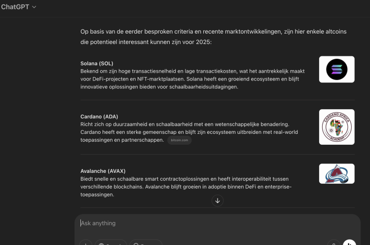ChatGPT voorspelt: wat gaan opkomende altcoins doen – is dit de beste crypto hype?