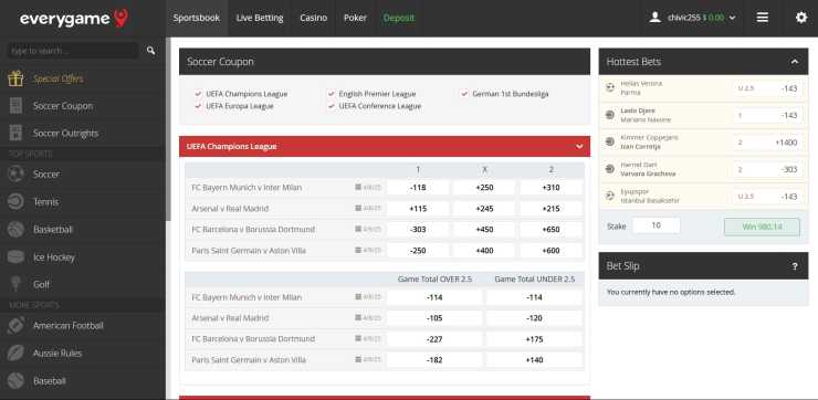 Everygame sportsbook soccer coupons