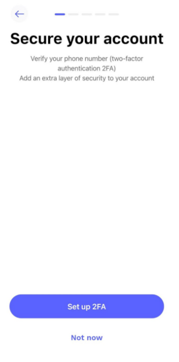 Secure your account opcja w Best Wallet.