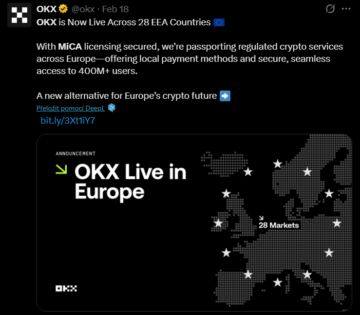 Licence MiCa na OKX.
