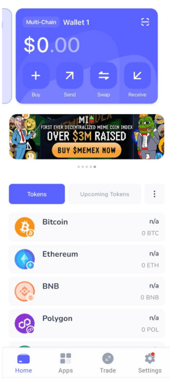 Portfel i tokeny w aplikacji Best Wallet.