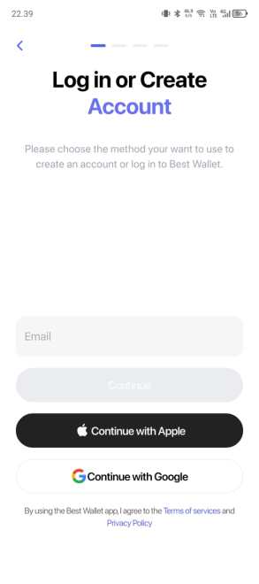 Buat akun Best Wallet – P2P Crypto