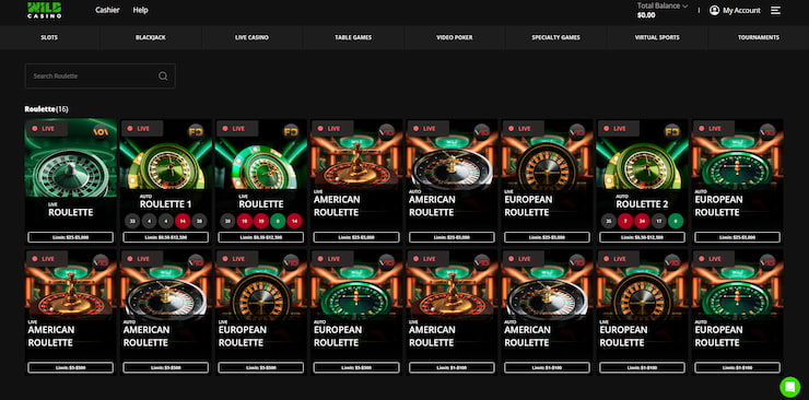 A snapshot of Wild Casino