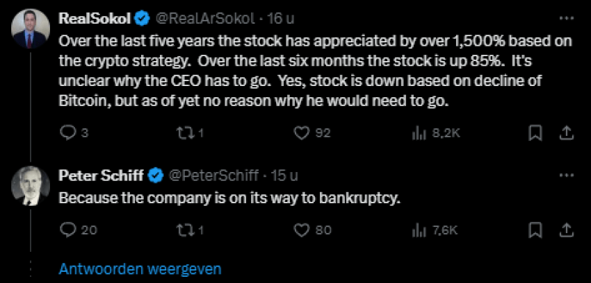 X post Peter Schiff, reactie