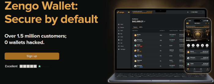 Zengo wallet landing page