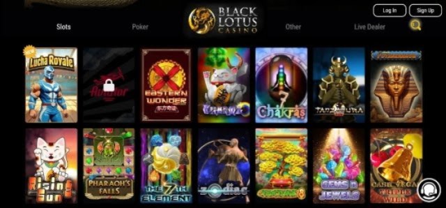 an image of the black lotus casino homepage