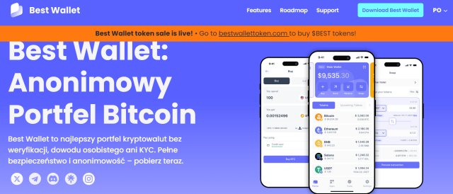 anonimowy zakup kryptowalut w Best Wallet strona glowna mob
