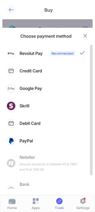 wybor metody platnosci w best wallet