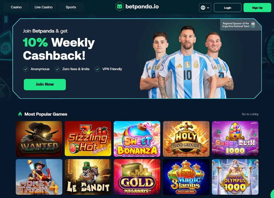 Screenshot van Telegram casino BetPanda